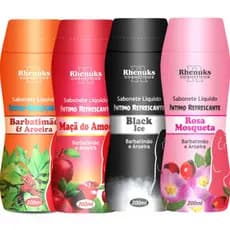 Kit C/4 Sabonete Íntimo Refrescante (Rosa Mosqueta, Barbatimão e Aroeira, Maçã do Amor e Black Ice) 200ml cada
