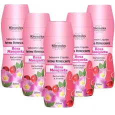 Kit 5 Sabonete Íntimo Feminino Rosa Mosqueta 200ML - Rhenuks Cosméticos