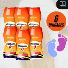 Kit 6 Und Desodorizante Removedor de Chulé Micose Rachadura Creme Miconaze Rhenuks Frieira Pé Dedos 120ml Desodorante