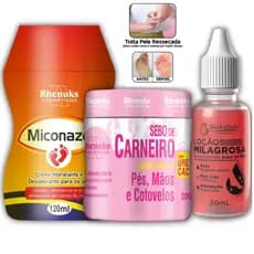 Kit Anti-Rachaduras - Loção Milagrosa + Sebo de Carneiro + Creme Miconaze - Kit Perfeito para os Pés