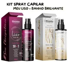 Kit Spray Capilar Meu Liso + Spray Capilar Banho Brilhante Efeito Gloss MULTIFUNCIONAL 200ml cada