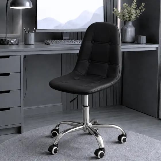 Cadeira Office Eiffel Botonê Base Giratória Preto