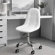Cadeira Office Eiffel Botonê Base Giratória Branco