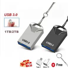 Unidade Flash USB HP 1 2tb Metal Tb Pendrive U Disk de alta velocidade