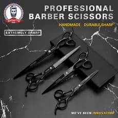 Tesoura Alemã Profissional Preta 6 * 7 * 8 Polegada De Cabeleireiro Aço Inoxidável Barbeiro Corte Cabelo Ferramentas Est