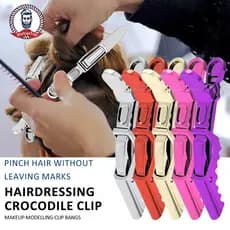 6 Pçs Ouro Antiderrapante Crocodilo Grampos De Cabelo Para Mulheres Profissional Jacaré Barbeiro Estilo Seccionamento Cl