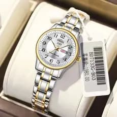 ORUSS Original Calendário Duplo Original de Luxo Calendário Duplo de Aço Inoxidável Moda feminina Relógio à prova d'água