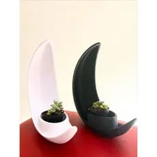Vaso Lua, minimalista, tem suporte para mini suculenta, mini velas. Moderno, para sala, quarto.