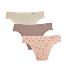 Kit 3 Calcinhas Biquíni Cotton Algodao Delrio  51364