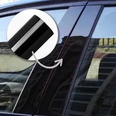 Adesivo Black Piano Envelopamento Coluna Carro 0,50x70cm