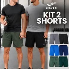 Calção Short Bermuda Futebol Masculina Dry Academia Fit Kit 2 Futebol Elite Presente Dia Dos Pais