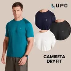 Camiseta Dry Masculina Fit Lupo Academia Treino Fitness Seca Rápido