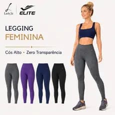 Calça Legging Academia Feminina Cintura Alta Zero Transparência Alta Compressão Lady Ju By Elite