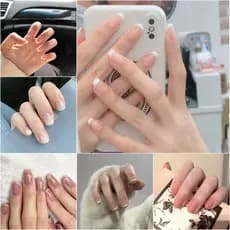 (FREE12 Adesivo Cola) 24pçs De Unhas Postiças Com Acabamento