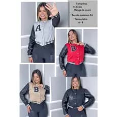 jaqueta colegial manga de couro, Jaqueta feminina, blusa de frio feminina, casaco feminino inverno.