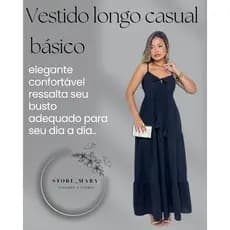 vestido longo casual básico, vestido longo feminino.