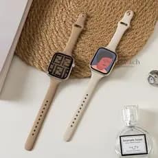 Pulseira Fina em Silicone Flexivel para AppleWatch lwatch 46mm 49 45 41 44 40mm 38mm 42mm Series 10/98765 SE 4 3