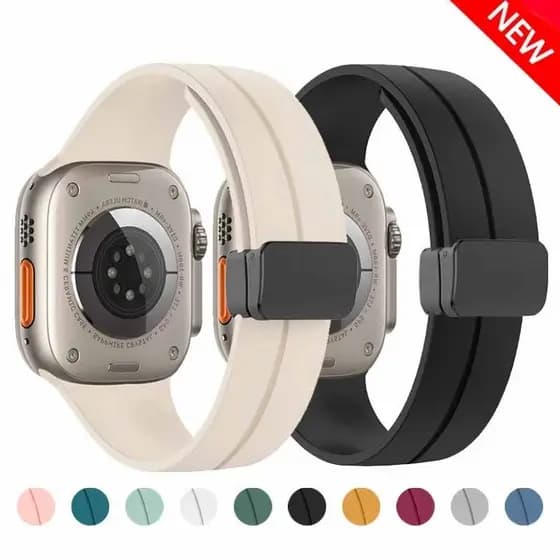 Pulseira Magnética Para Relógio Inteligente Ultra Band 49 44 45 40 41 42 38mm De Silicone IWatch Série 7 8 9 10 Se