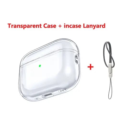 Para Airpods Pro 2 Caixa Macia Transparente De Alta Qualidade TPU À Prova De Queda Com Lanyard