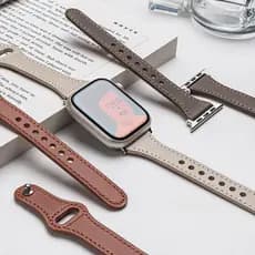 Pulseira Feminina De Couro Fino Para Smartwatch Relógio Inteligente Banda Ultra 49mm 46mm 41 45mm 44mm Iwatch Série 10 9