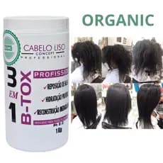B-TOX  3 em 1 1kg - Reposição, Hidratação e Reconstrução Orgânico Cabelo Liso Profissional