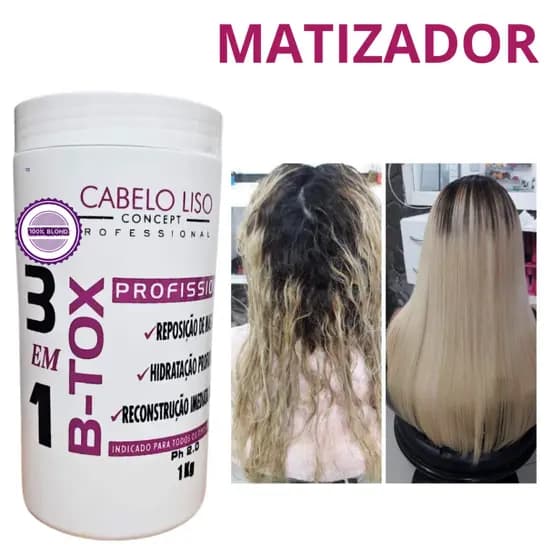 B-TOX  Matizador Profissional 1kg - Loira Cabelo Liso