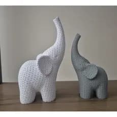 Elefante Decorativo Crochê 3D Artesanal – Decoração Sala, Escritório, Mesa,quarto