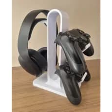 Suporte 2 controle + fone de ouvido 3D