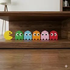Pac-Man 5 in 1 Kit Geek Nostalgia , decoração ,Classicos, jogos