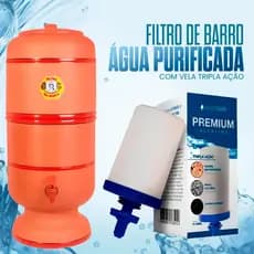Filtro de Barro Completo Premium 06 Litros com Vela + Bóia e Torneira - ENVIO IMEDIATO