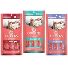 Petisco Cremoso para Gatos Origens Creminho 60g-Tipo Churu, Alta Palatibilidade, Saúdavel e Cremoso.