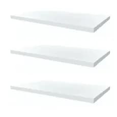 3 Prateleira Lisa Mdf 15mm Branco 60x10Cm Com Suporte Invisível