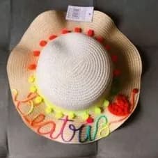 Chapéu de Praia  Ondulado Infantil Personalizado Com o Nome Que Desejar