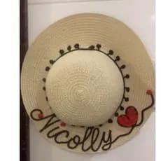 Chapéu de Praia Infantil Personalizada Com o Nome Que Desejar