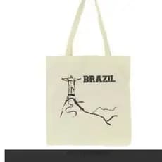 Bolsa Feminina Ecobag 100% algodão Estampa BRAZIL