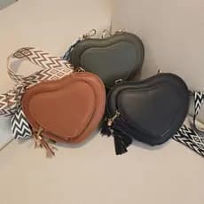 Bolsa Coração transversal femenina bag ombro 3 divisões