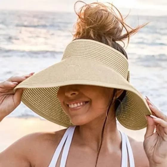 Chapéu de palha feminino moda verão casual praia férias sol arco chapéu de sol chapéu de sol chapéu de jardim feminino