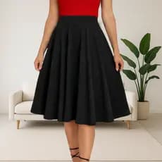 Saia Feminina Godê Rodada Midi Moda Evangélica Estilo Elegante Casual Tendência Congresso Igreja