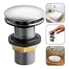 Válvula de escoamento 7/8"  para lavatório Metal  cromada
