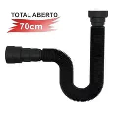 Sifão Flexível Simples Universal Preto 030140 - Blukit