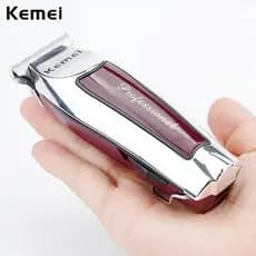 Máquina De Acabamento Barbearia Barba Cabelo Bigode Profissional Kemei Km-9163