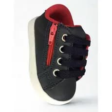TENIS INFANTIL SOCIAL MASCULINO AZUL MARINHO - DETALHE EM ZIPER VERMELHO 16 AO 22 SOLA BORRACHA