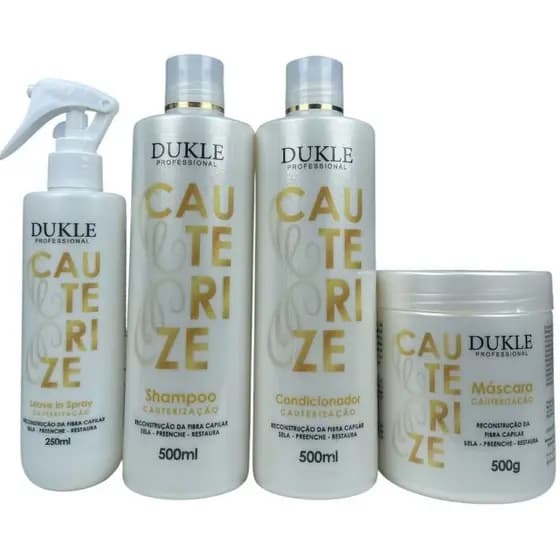 Kit Capilar Cauterização Reconstrução e Restauração Capilar 4 Passos Dukle Professional
