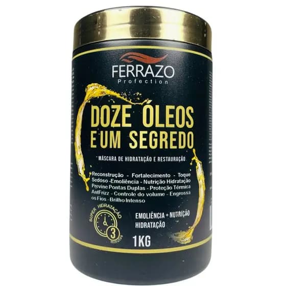 Máscara Doze Óleos e Um Segredo Hidratação e Restauração Ferrazo