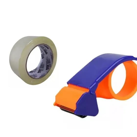 Kit Aplicador Suporte De Fita Adesiva Durex + Fita De 45mm x 45m x 40