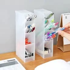 Organizador porta caneta lápis escritório multiuso porta treco plástico