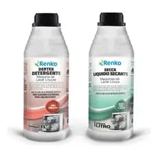 Kit 01 Detergente Concentrado Para Máquina Lavar Louça Dertex 1L +01 Secante 1L Renko