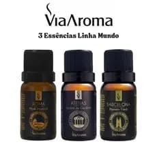 Kit 3 Essências Aromática Via Aroma Linha Mundo Para Difusor Eletrico