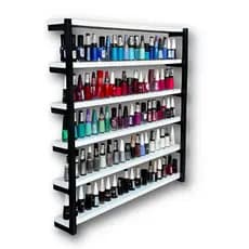 Nicho Expositor de Esmaltes de Ferro Preto Modelo Industrial - Mdf Branco