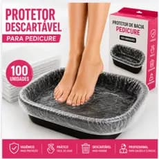 Kit 100UN Protetor Plástico Descartavel Bacia PEDICURE para Salão de Beleza Clinica de Estética